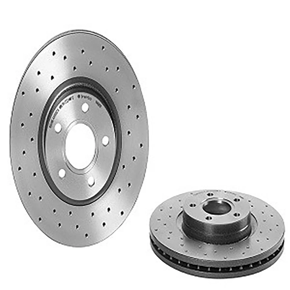For Volvo C30 S40 V50 Brembo Front Brake Kit Drilled Disc Rotors & Ceramic Pads - Image 2 of 4