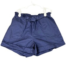 Polo Ralph Lauren Chino Shorts Paperbag Waist Cotton Navy Blue 12 Girls