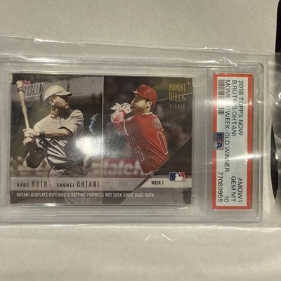 PSA 10 SHOHEI OHTANI/BABE RUTH 2018 Topps Now GOLD Moment of Week RC GEM MINT
