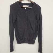 Vintage Womens American Eagle Y2K Button Up Preppy Cardigan Size M Gray 90S