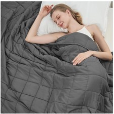Cooling Grey Weighted Blanket 20lbs - Perfect for Restful Sleep  Relaxation