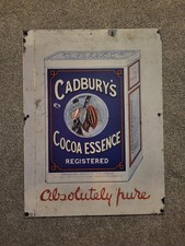 Cadburys Cocoa Essence Antique Vintage Metal Advertising Sign Replica