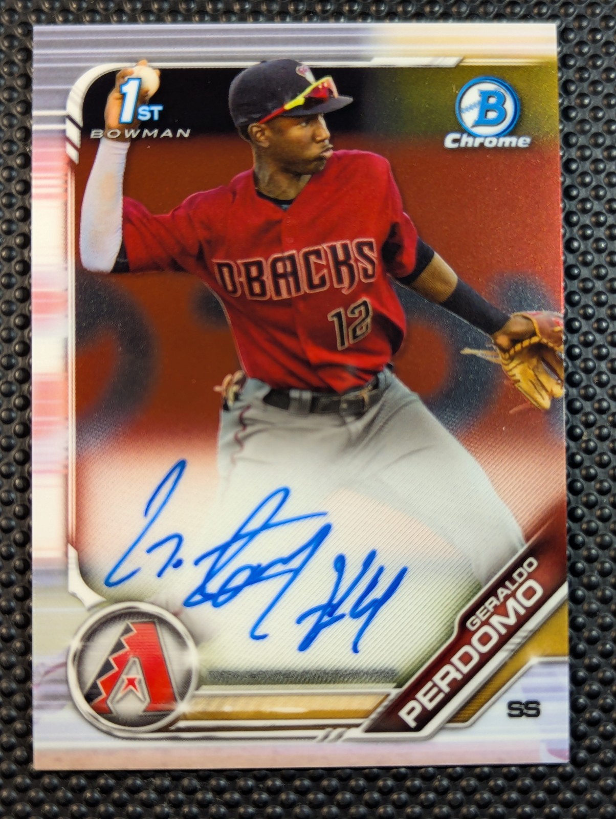 Geraldo Perdomo 1st Prospect Auto 2019 Bowman Chrome Rookie Autograph CPA-GP RC