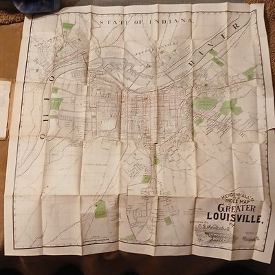 Mendenhall's New Index Map of Greater Louisville KY Showing Electric Car Lines
