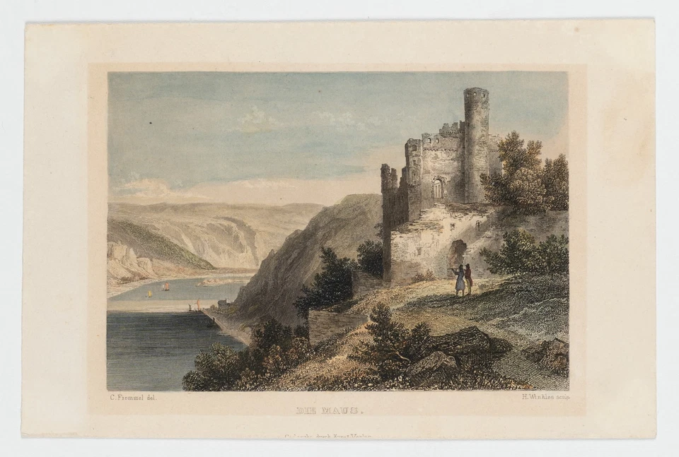 WINKLES (*1801) nach FROMMEL (*1789), "Die Maus", Burg Maus, Sst. Romantik - Bild 2 von 4