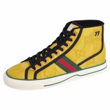 Gucci TENNIS Sneakers High Cut GG Pattern Web Stripe Canvas Shoes Used MOLO-0