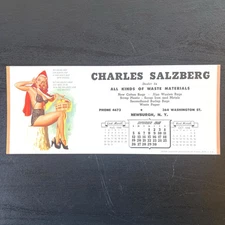 1948 Advertising Ink Blotter Calendar Marie Wilson Pin-Up Art by Earl Moran