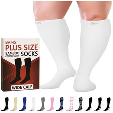 Bamboo Graduated Compression Socks - Plus Size Wide Calf