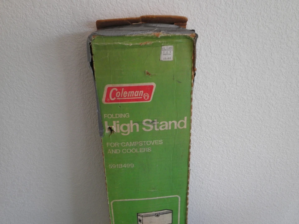 VINTAGE COLEMAN 591B499 FOLDING HIGH HI STAND ~ FOR CAMP STOVE & COOLER W/BOX - Image 2 of 4