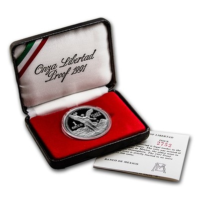 1991 Mexico 1 oz Silver Libertad Proof (w/Box & COA) | eBay