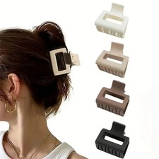 4PCS Small Matte Hair Clip Rectangle Hair Claw Casual Crab Clamp Accessories UK