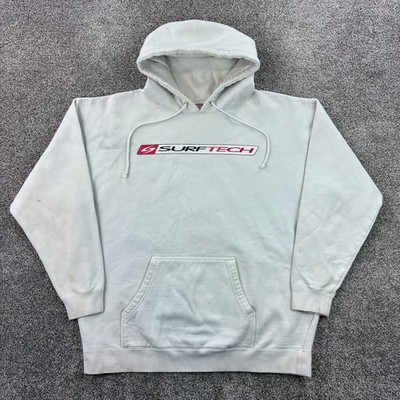 Vintage Y2K Surftech Hoodie Mens 2XL White Sweatshirt Surf Paddle Board Water