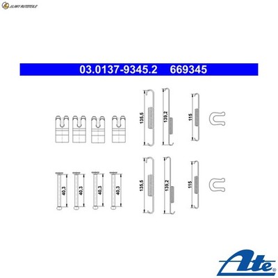 ZUBEHÖRSATZ BREMSBACKEN 03.0137-9345.2 FÜR TOYOTA FORTUNER HILUX/VIII/Pickup