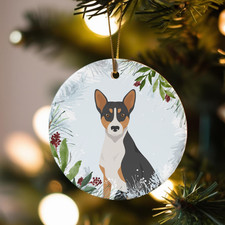 Basenji Dog Metal Christmas Ornament 2.75in Multiple Colors 
