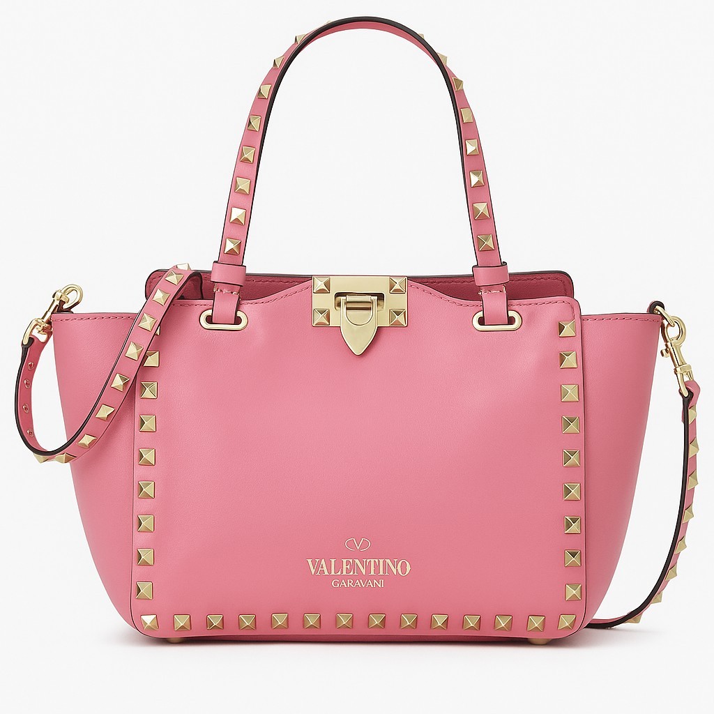 Authentic VALENTINO GARAVANI Rockstud 2-way Tote Bag Shoulder Bag