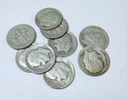 LOT OF  10 ROOSEVELT SILVER DIMES 90% SILVER ALL 1950's #6376