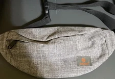 TINYAT Fanny Pack Travel Waist Bag Multi Pocket Lightweight Grey/Orange New