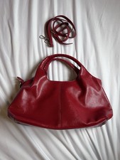 Borsa a mano tracolla vera pelle rosso bordeaux chic manico superiore