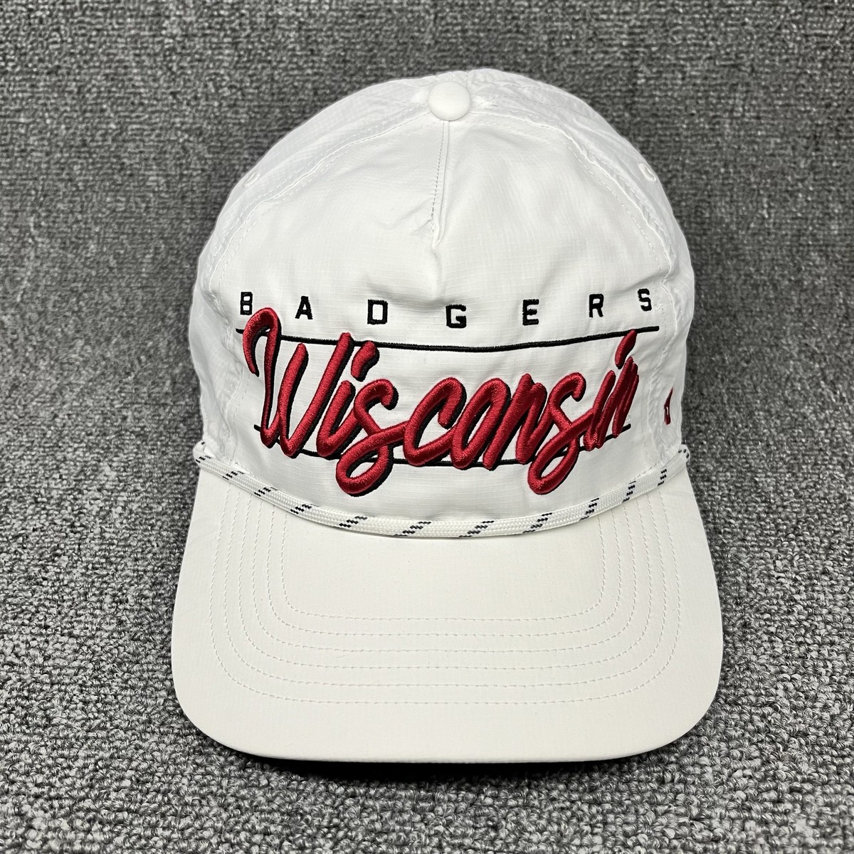 Wisconsin Badgers '47 Brand Brrr Condor Hitch White Ripstop Rope Snapback Hat
