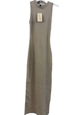 Women's taupe Rib-Knit Maxi Bodycon Dress Universal Thread Size XS