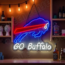 16"x14" Buffalo Bills Go Buffalo LED Neon Sign Dimmer USB Powered Light VL
