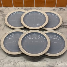 6pc Set Wedgwood Summer Sky 6” Side /Tea Plates Blue & White Glazed Rims 