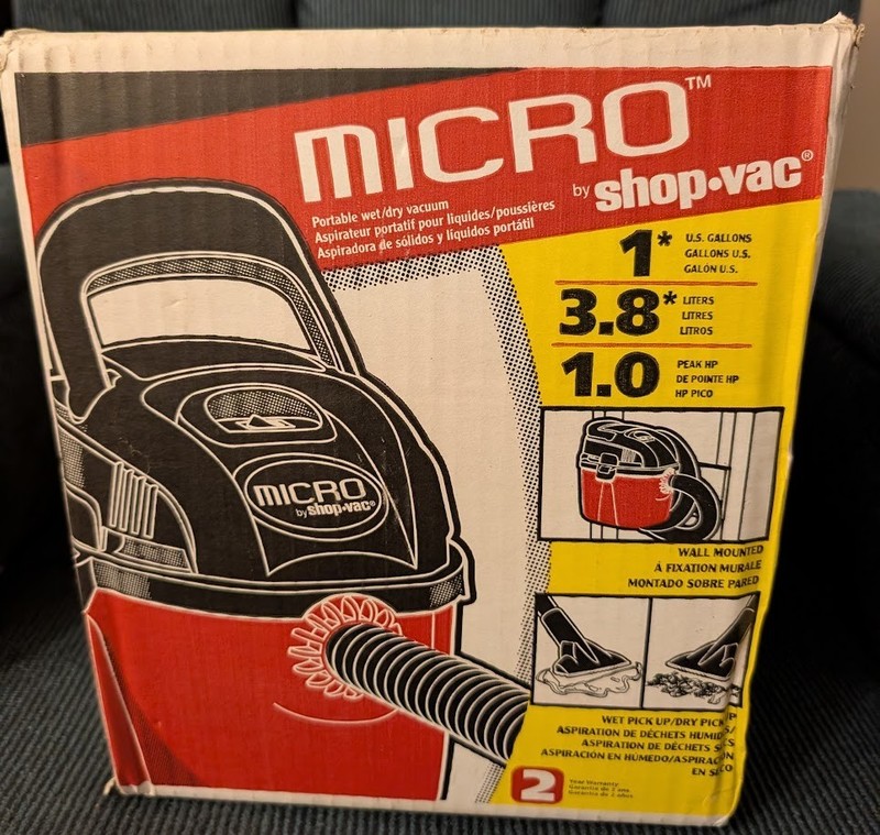 Shop-Vac Micro 1 Gallon Wet Dry Vacuum Portable Wall Mount 1.0 HP Cat 20210