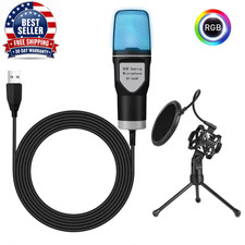Gaming Computer Professional Condenser Microphone Mic PC Laptop USB Wired Live S