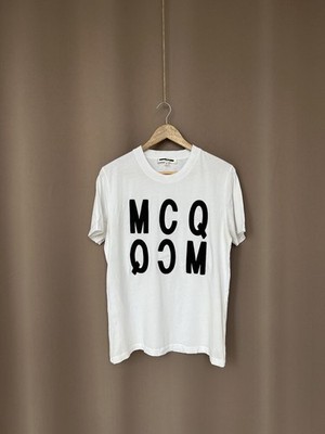 McQueen Mcq Big Logo T-Shirt Herren Größe L Weiß Kurzarm