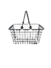 Vintage Wire Grocery Store  Market Basket Farmhouse display garden Black