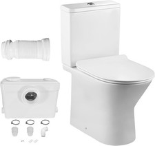 Macerating Toilet Comfort 17" With Dual Flush Toilet Tank Pump 600/700/900W