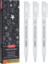 White Gel Pens, 0.5mm Extra Fine Point Opaque Archival Ink Pen - 3 Pack