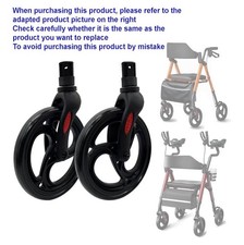 2PC 8" Front Wheel with Front Fork Drive, Rollator Walker Replacement Wheel, Rol
