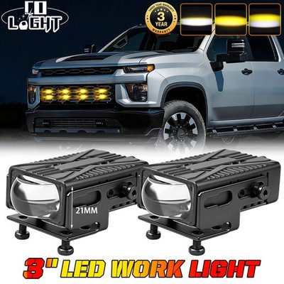 2x3'' 300W Grile LED Light Pods Car Front Headlight Motorcycle ATV UTV Projector