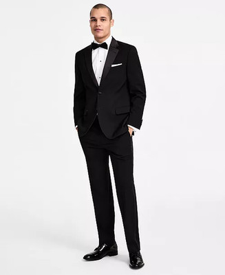 $395 Nautica Men's Black Modern Fit Stretch Tuxedo Suit 40 S 34 X 28 pau0626c