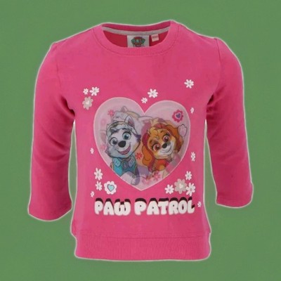 Paw Patrol Sweatshirt Rosa mit  Hologramm Glam Glitter Herz Gr.98-128