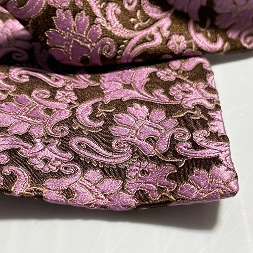 ERMENEGILDO ZEGNA Italy Rosa Bronze Damast Floral Ornamental Gewebte Seidenkrawatte - Bild 4 von 12