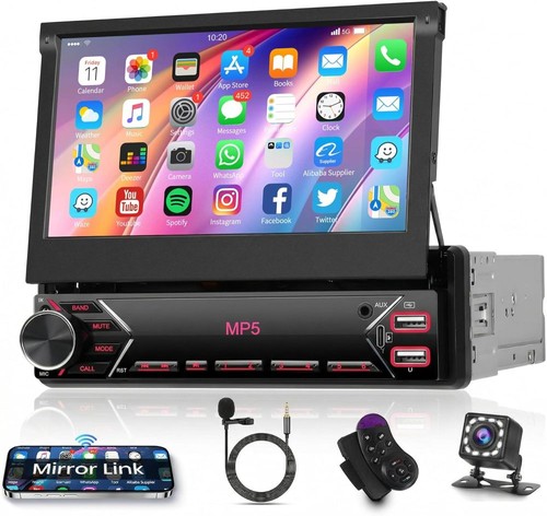 7" Autoradio Radio Single 1 DIN Flip Out Touchscreen MP5 Player USB Bluetooth - Bild 1 von 22