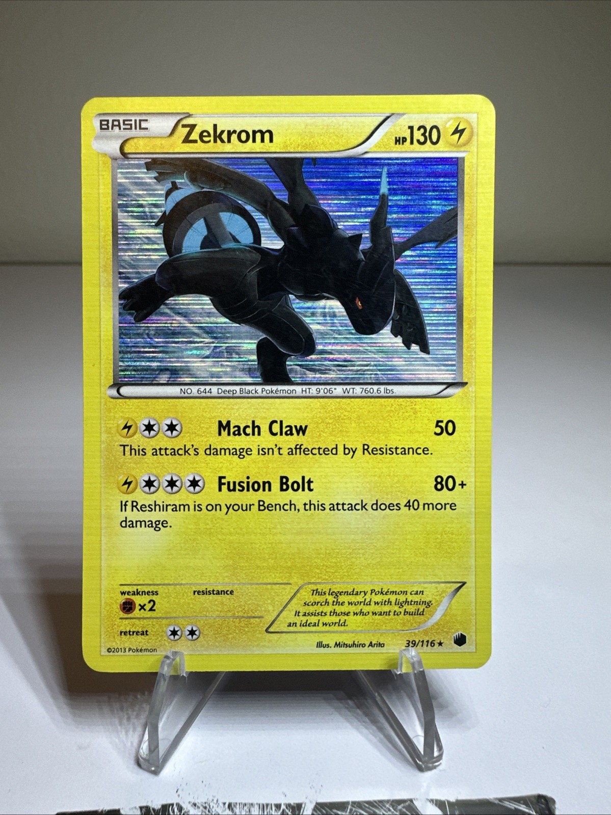 Zekrom 39/116 Plasma Freeze Holo Lightly Played