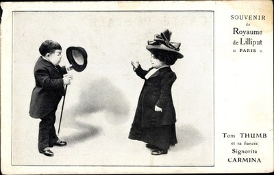 Ak Paris, Royaume de Liliput, Tom Thumb et sa fiancee Signorita... - 3839188