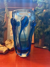 Rare Gino Cenedese Murano Mid-Century Modern Blue Art Glass Vase