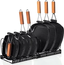 Pots and Pans Organizer,Rack for under Cabinet,Expandable Pot Lid Kitchen 