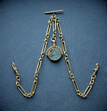 Gold Plated Double Trombone Link Pocket Watch...
