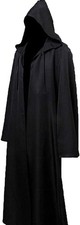 Men Tunic Hooded Robe Halloween Cosplay Costume Knight Cape Wizard Cloak