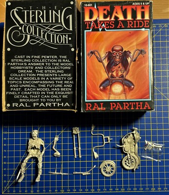 Figurine Ral Partha Métal Vintage 10-601 'Death Take A Ride' - Squelette - Batailles Fantastiques