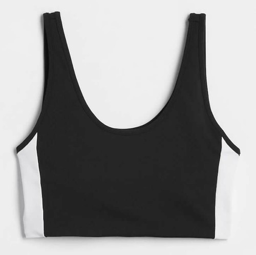 NEW GAP FIT Women's Black & White Low Impact Lowline Sports Tank Bra XL - Picture 4 of 4