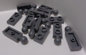 LEGO 22890 - 6123814 Plate 1x2 With Ball on End Dark Stone Grey X2