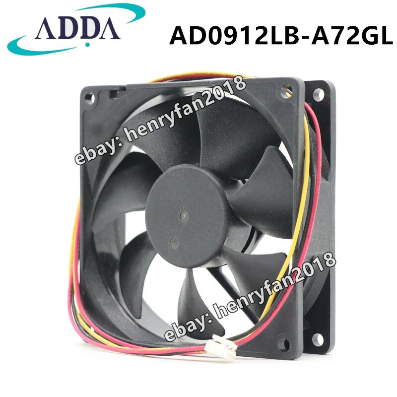 ADDA Fan AD0912LB-A72GL DC 12V 0.13A 90*90*25mm 37.7CFM 3wire Lamp Cooling Fan - Image 4 of 4