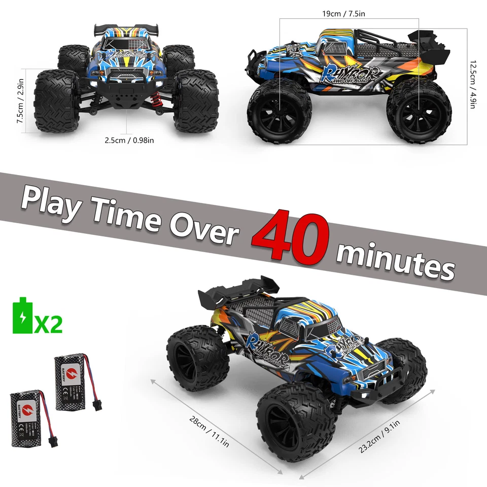 1:16 RC Offroad 40km/h Monster Truck Buggy Ferngesteuertes Auto mit 40+ Minuten - Bild 2 von 4