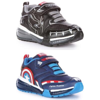 Geox J Bayonyc Avenger Black Panther Light Up Unisex Shoe Black US